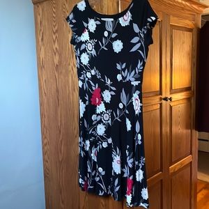 Loft super soft black print dress.